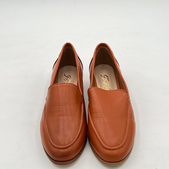 FOWT Coffe Wide Width Loafer Shoes Slip On High Block Stripped Heel Flats Loafer - Picture 3 of 8